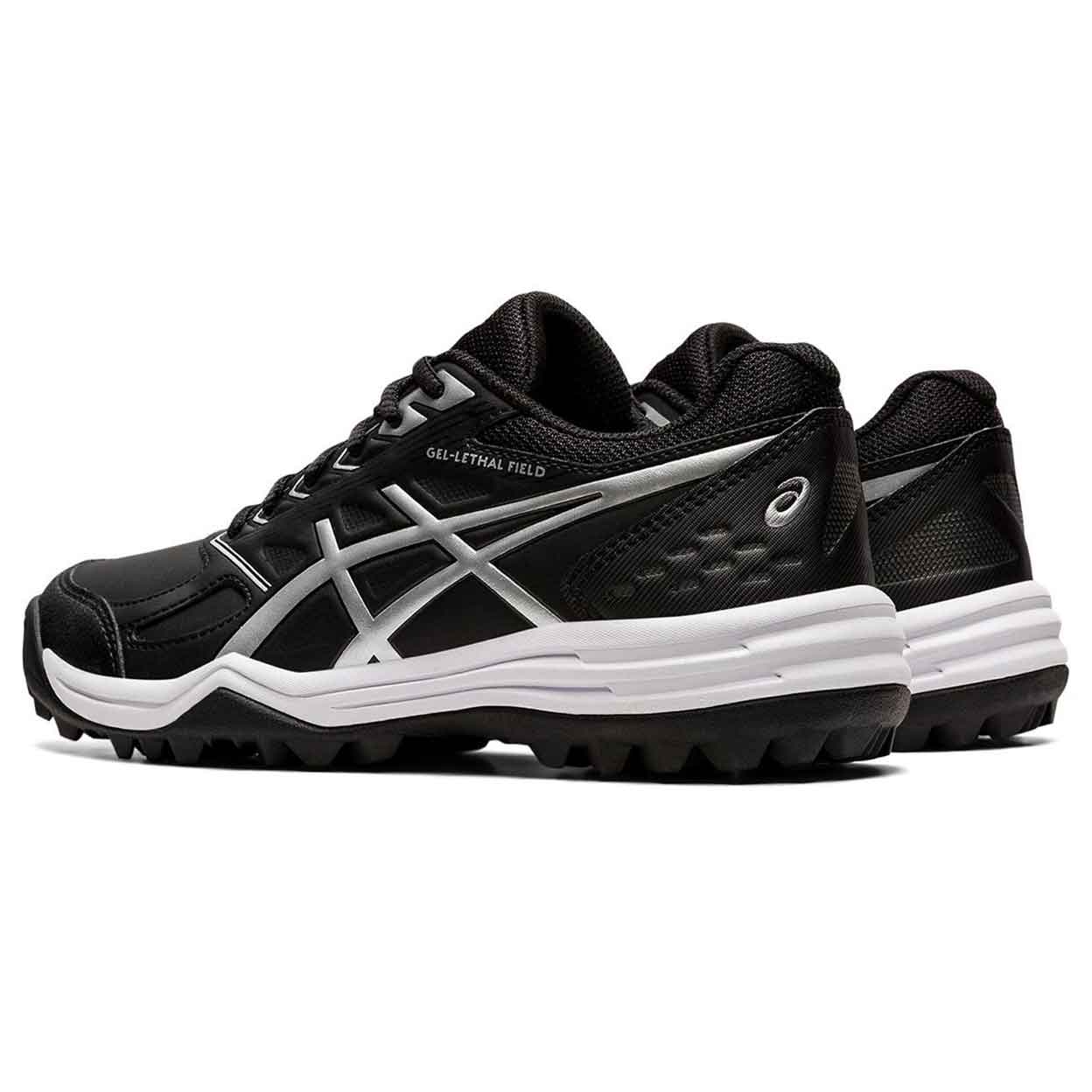 angle image from the back of the Asics Gel-Lethal Field Turf Shoes