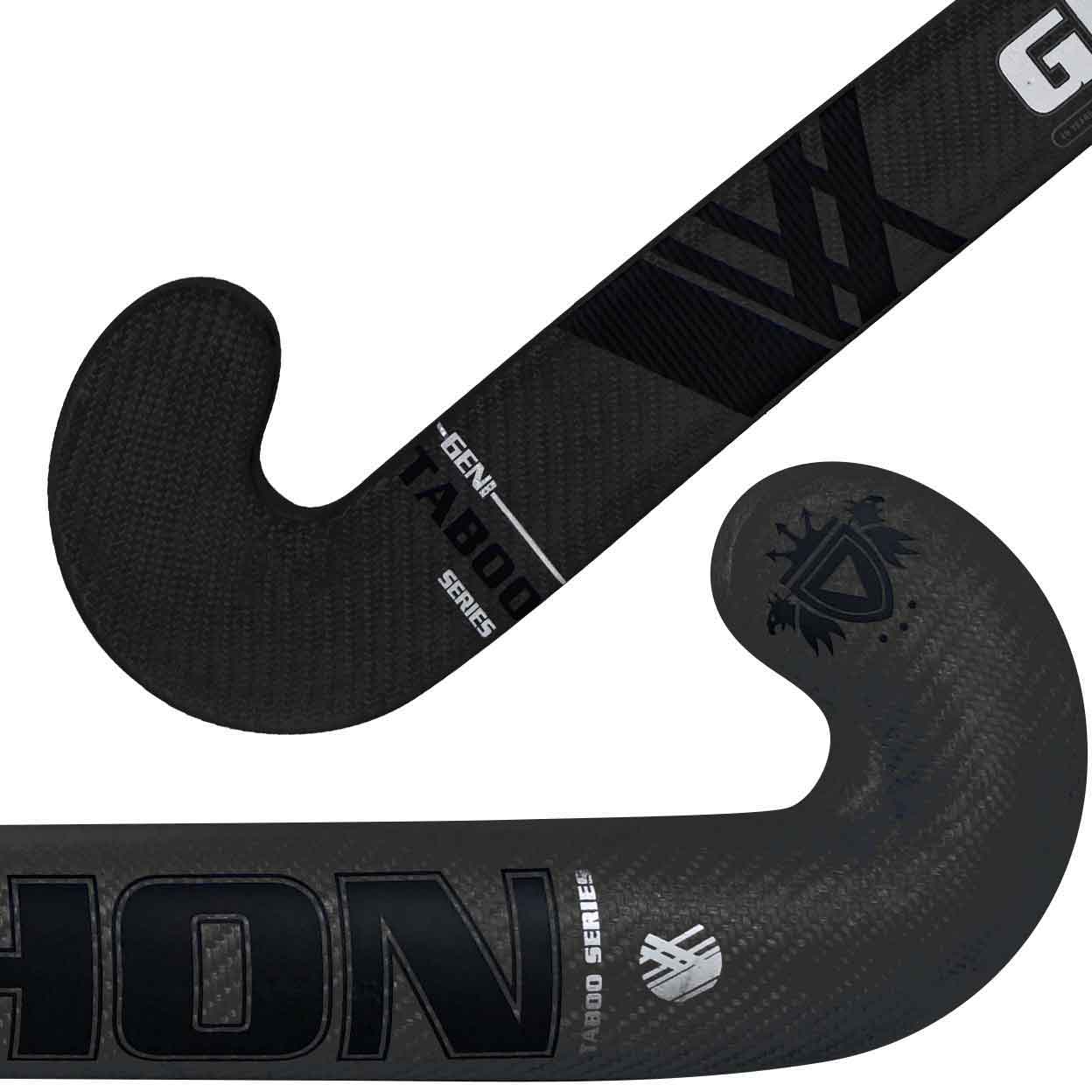 close up of the Gryphon Taboo Striker D-II Indoor Composite Field Hockey Stick