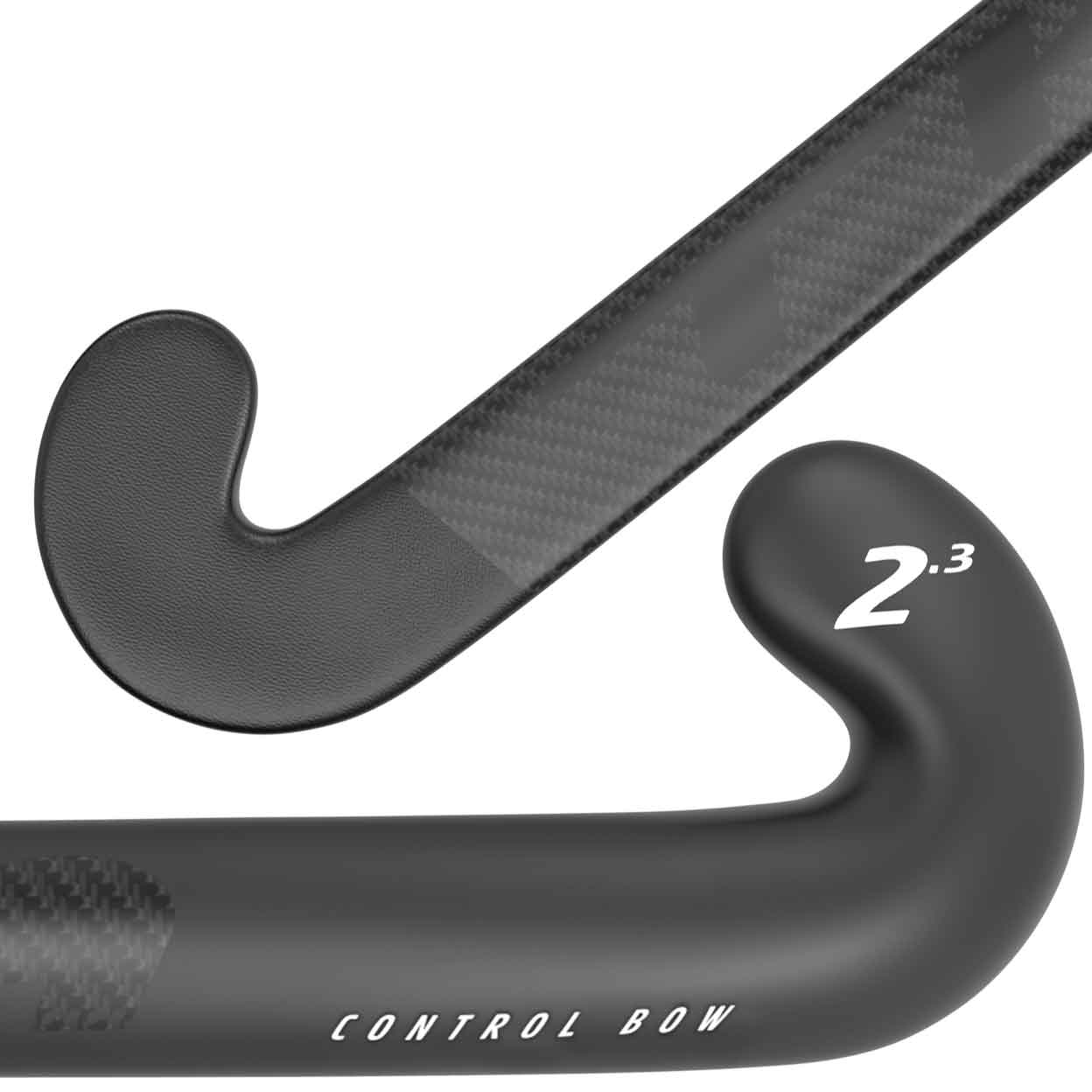 Close up of the toes on the TK 2.3 Control Bow Composite Field Hockey Stick