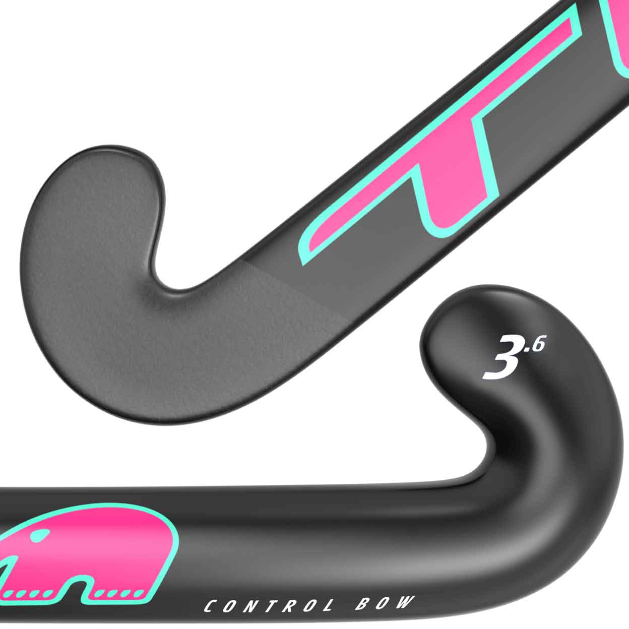 Close of the TK 3.6 Control Bow Composite Field Hockey Stick toes