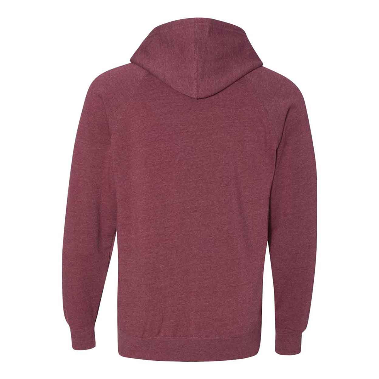 back of the maroon USA Field Hockey Unisex Raglan Hooded Sweatshirt