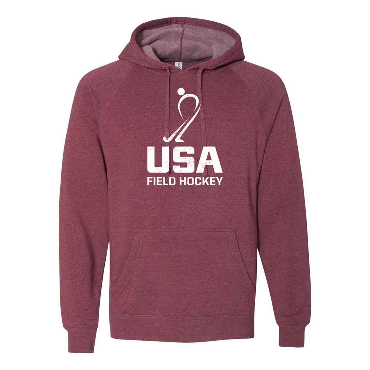 Maroon USA Field Hockey Unisex Raglan Hooded Sweatshirt